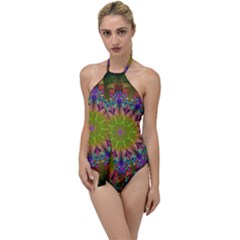Fractal Abstract Background Pattern Go With The Flow One Piece Swimsuit by Wegoenart