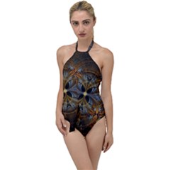 Fractal Art Abstract Pattern Go With The Flow One Piece Swimsuit by Wegoenart