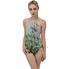 Botanical Vintage Style Motif Artwork 2 Go With The Flow One Piece Swimsuit by dflcprintsclothing