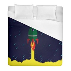 Rocket Halftone Astrology Astronaut Duvet Cover (full/ Double Size) by Wegoenart