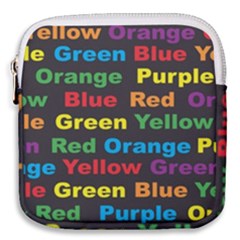 Red Yellow Blue Green Purple Mini Square Pouch by Wegoenart