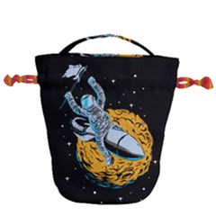 Astronaut Planet Space Science Drawstring Bucket Bag by Wegoenart