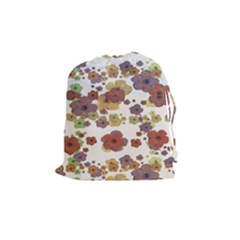 Multicolored Floral Collage Print Drawstring Pouch (medium) by dflcprintsclothing