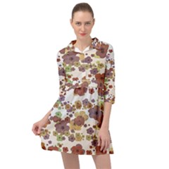 Multicolored Floral Collage Print Mini Skater Shirt Dress by dflcprintsclothing