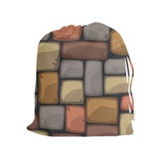 Colorful Brick Wall Texture Drawstring Pouch (xl) by Nexatart