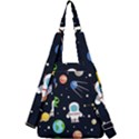 Space Astronomy Decorative Symbols Seamless Pattern Vector Illustration Center Zip Backpack View2