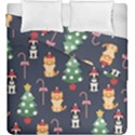 Boston Terrier Welsh Corgi Puppies Seamless Pattern Wallpaper Duvet Cover Double Side (King Size) View2
