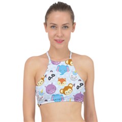 Animal Faces Collection Racer Front Bikini Top by Nexatart
