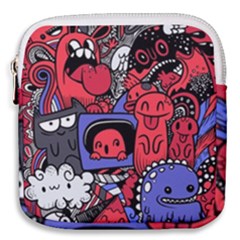Abstract Grunge Urban Pattern With Monster Character Super Drawing Graffiti Style Vector Illustratio Mini Square Pouch by Nexatart