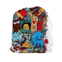 Abstract Grunge Urban Pattern With Monster Character Super Drawing Graffiti Style Drawstring Pouch (2XL) View1
