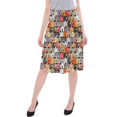 Cute Dog Seamless Pattern Background Midi Beach Skirt by Nexatart