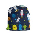 Big Set Cute Astronauts Space Planets Stars Aliens Rockets Ufo Constellations Satellite Moon Rover V Drawstring Pouch (XL) View1