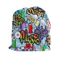 Graffiti Characters Seamless Patternm Drawstring Pouch (2xl) by Nexatart