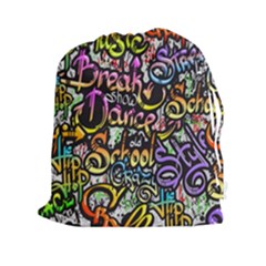 Graffiti Word Seamless Pattern Drawstring Pouch (2xl) by Nexatart