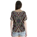 Zentangle Style Geometric Ornament Pattern V-Neck Flutter Sleeve Top View2