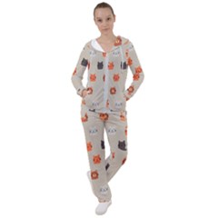 Cat Faces Pattern Women s Tracksuit by Nexatart