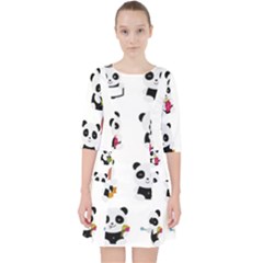 Playing Pandas Cartoons Pocket Dress by Vaneshart