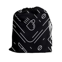 Coffee Background Drawstring Pouch (2xl) by Vaneshart