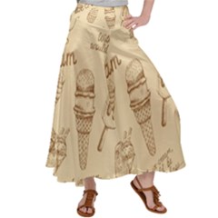 Ice Cream Vintage Pattern Satin Palazzo Pants by Vaneshart