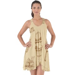 Ice Cream Vintage Pattern Show Some Back Chiffon Dress by Vaneshart