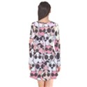 Cute Dog Seamless Pattern Background Long Sleeve V-neck Flare Dress View2
