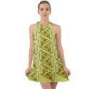 Pizza Fast Food Pattern Seamles Design Background Halter Tie Back Chiffon Dress View1