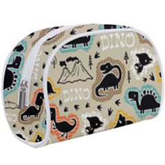 Seamless Pattern With Dinosaurs Silhouette Makeup Case (large) by Vaneshart