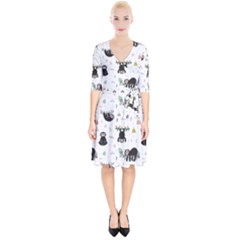 Cute Sloths Wrap Up Cocktail Dress by Sobalvarro