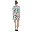 Cupcake Doodle Pattern Drop Hem Mini Chiffon Dress View2