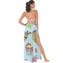 Cupcake Doodle Pattern Maxi Chiffon Tie-Up Sarong View2
