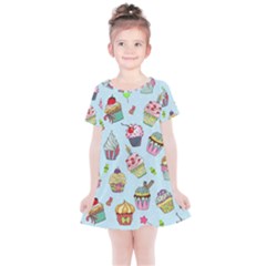 Cupcake Doodle Pattern Kids  Simple Cotton Dress by Sobalvarro