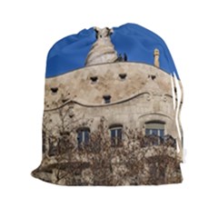 Gaudi, La Pedrera Building, Barcelona - Spain Drawstring Pouch (2xl) by dflcprintsclothing