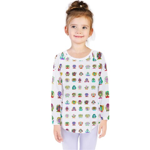 All The Aliens Teeny Kids  Long Sleeve Tee by ArtByAng