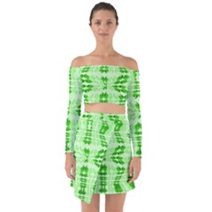 Digital Illusion Off Shoulder Top With Skirt Set by Sparkle