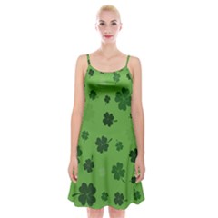 St Patricks Day Spaghetti Strap Velvet Dress by Valentinaart