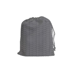 Black And White Triangles Drawstring Pouch (medium) by Sparkle