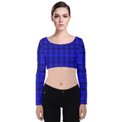 Digital Illusion Velvet Long Sleeve Crop Top by Sparkle