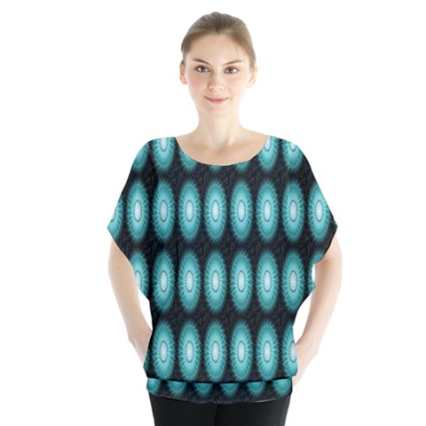 Mandala Pattern Batwing Chiffon Blouse by Sparkle