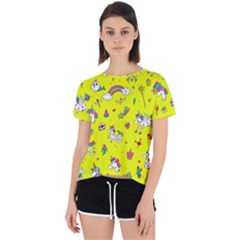 Pattern Unicorns Mermaids Horses Girlish Things Open Back Sport Tee by Wegoenart