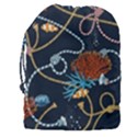 Vector Illustration Seamless Pattern With Corals Animal Trasure Marine Motif Sailor Mood Design Naut Drawstring Pouch (3XL) View2