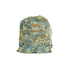 Light Colors Ethnic Decorative Pattern Batik Drawstring Pouch (medium) by Wegoenart
