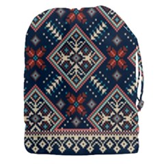 Ukrainian Folk Seamless Pattern Ornament Drawstring Pouch (3xl) by Wegoenart