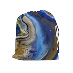 Peinture Acrylique Bleu Drawstring Pouch (xl) by kcreatif