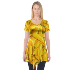 Geometric Bananas Short Sleeve Tunic  by Sparkle