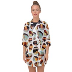 Gems Half Sleeve Chiffon Kimono by Sparkle