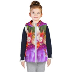 Poppy Flower Kids  Hooded Puffer Vest by Sparkle