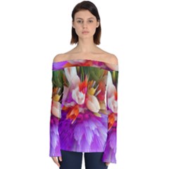 Poppy Flower Off Shoulder Long Sleeve Top by Sparkle