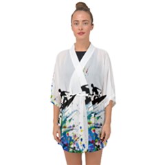 Nature Surfing Half Sleeve Chiffon Kimono by Sparkle