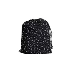 Black And White Intricate Geometric Print Drawstring Pouch (small) by dflcprintsclothing