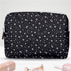 Black And White Intricate Geometric Print Make Up Pouch (medium) by dflcprintsclothing